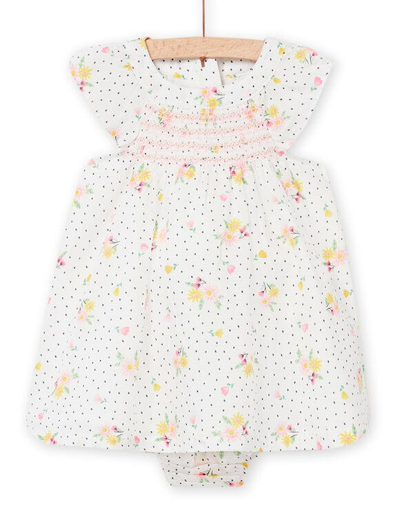 Robe écrue et bloomer bébé fille NISOROB3 / 22SG09Q4ROB001
