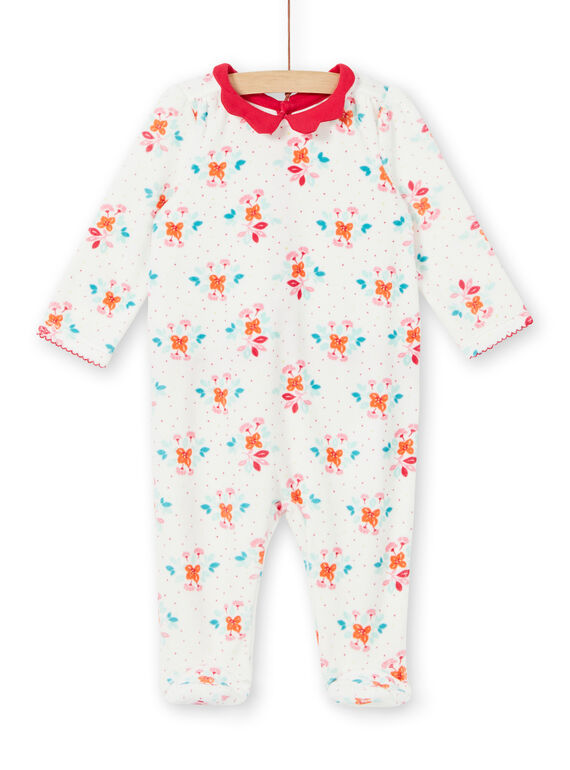Grenouillère imprimé fleuri en velours LEFIGREBOU / 21SH1312GRE001