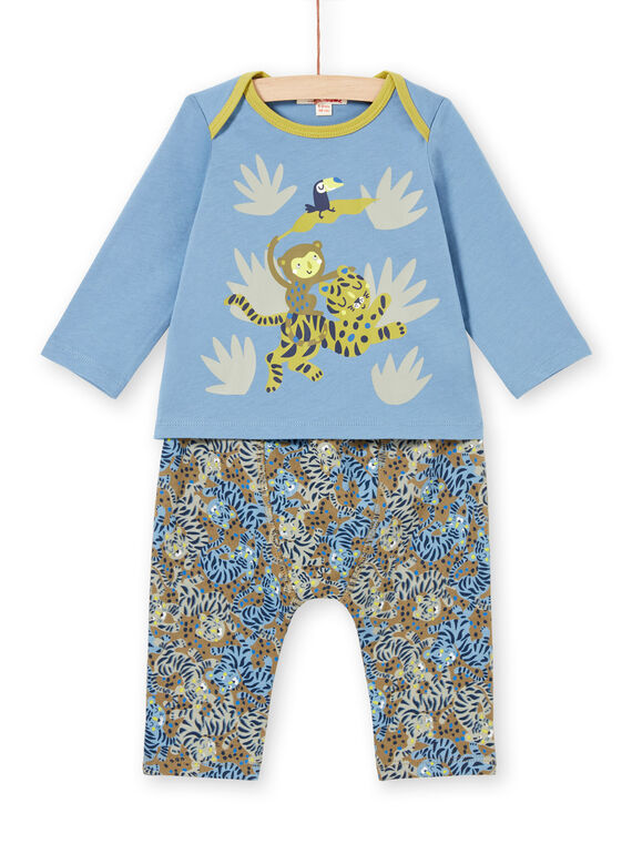 Ensemble T-shirt et pantalon à motifs animaux de la jungle bébé garçon MUKAENS / 21WG10I1ENS020