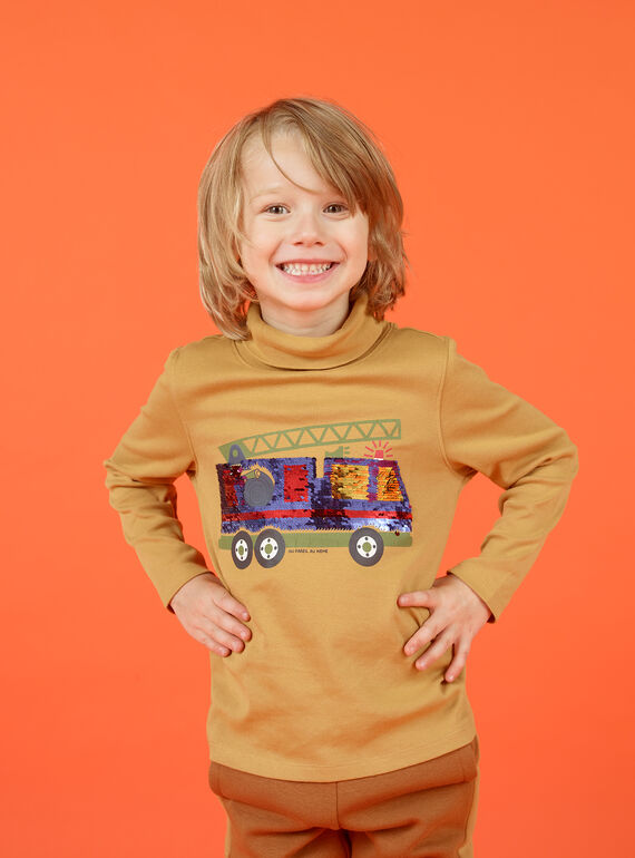 Sous-pull jaune à sequins réversibles enfant garçon MOCOSOUP / 21W902L1SPLB118