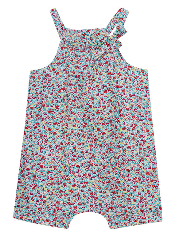 Salopette blanche imprimé fleuri bébé fille JIMARSAC / 20SG09P1SAC000