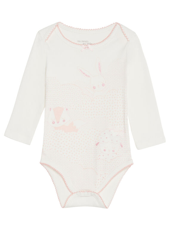 Body manches longues layette fille motif animaux KEFIBODMAUX / 20WH1395BDL001