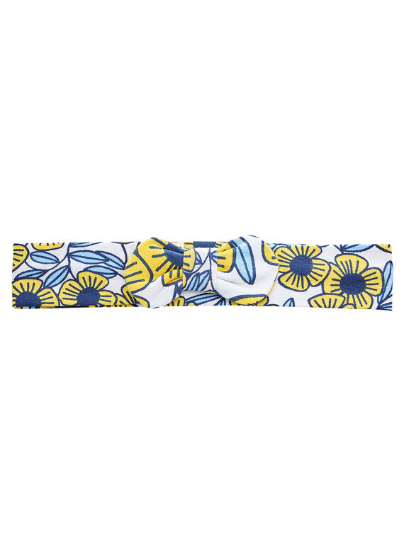 Bandeau bébé fille avec fleurs  bleues et jaunes JYITROBAN / 20SI09F1BAN000