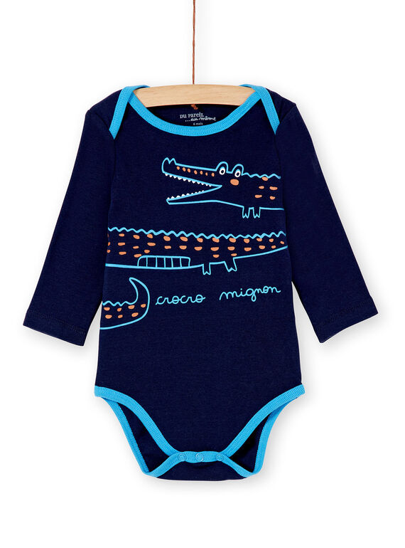 Body layette garçon manches longues motif crocodile KEGABODCRO / 20WH14T3BDL070