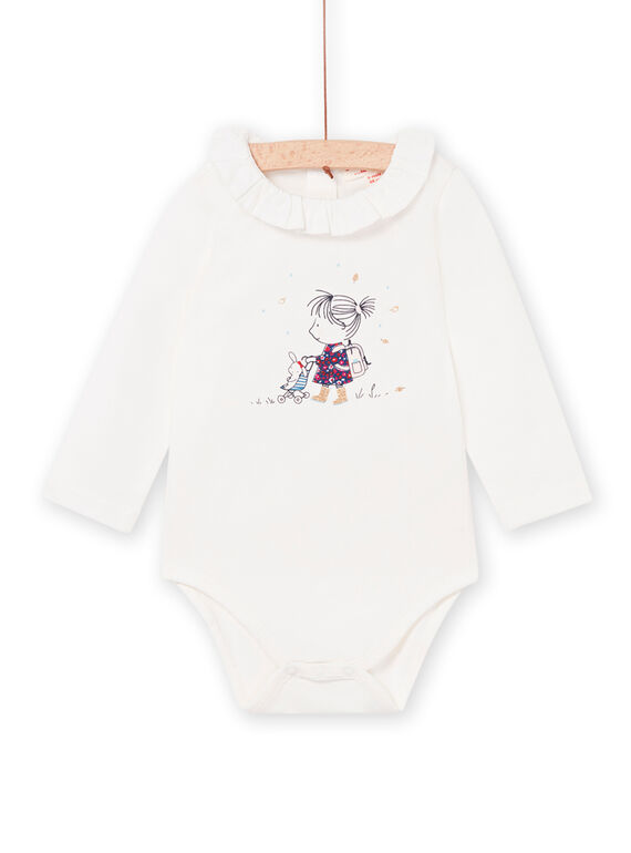 Body uni blanc à motif fillette PIGOBOD / 22WG09O1BOD001