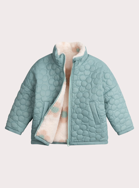 Doudoune reversible en sherpa imprimé fleuri pour fille VANEWDOUNE / 24W901E3D3E622