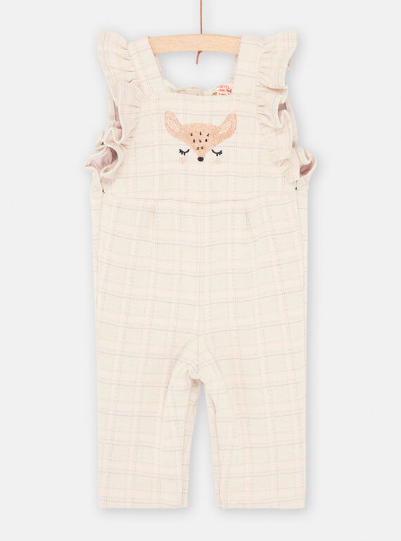 Combinaison écrue à imprimé à carreaux pour bébé fille SIKHOCOMB / 23WG09Q1CBL001