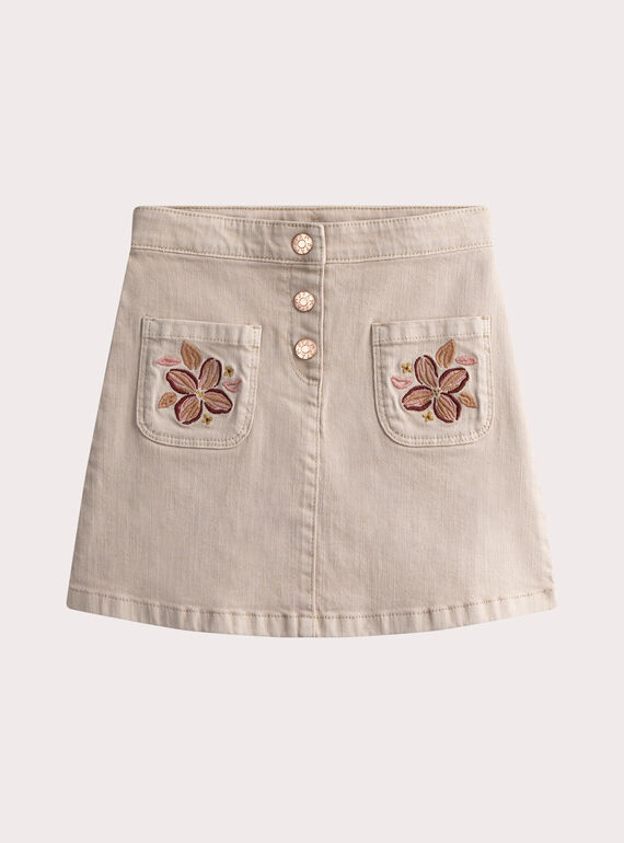 Jupe beige en toile  WALANJUP / 25S90141JUP007