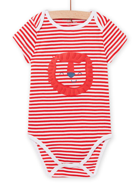 Body à rayures blanc bébé garçon NEGABODLIO / 22SH14J3BDL000