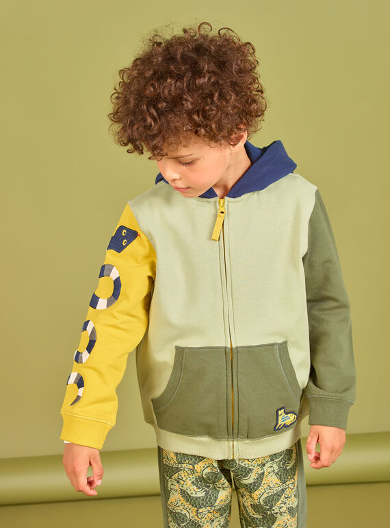 Sweatshirt à capuche colorblock enfant garçon MOKAGIL / 21W902I1GIL612