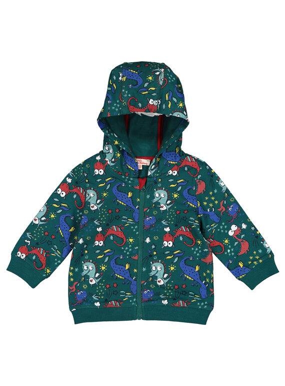 Gilet à capuche all over dinosaure GUVEGIL / 19WG1021GIL608