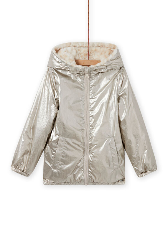Veste réversible dorée à imprimé léopard enfant fille MAFOUDOUNE / 21W90151D3EA006