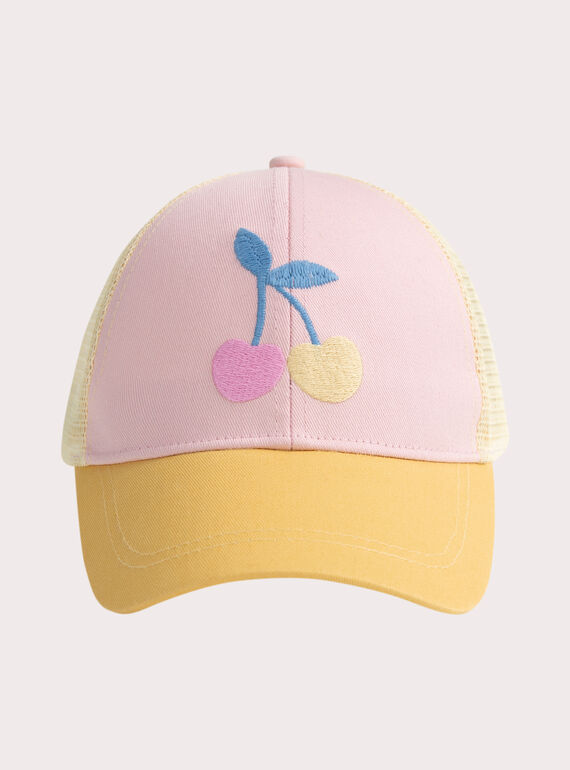 Casquette color-block motif cerise pour fille WYAJOCAP3 / 25SI01H1CHAD327