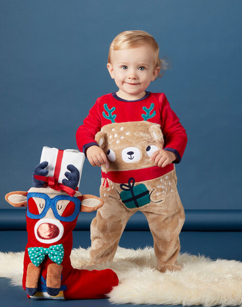 Grenouillere Layette Garcon Motif Ours De Noel Avec Son Bonnet Soldes Bebe Dpam