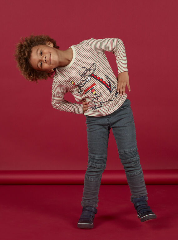Jean gris doublé polaire enfant garçon MOFUNJEAN / 21W902M1JEAK004