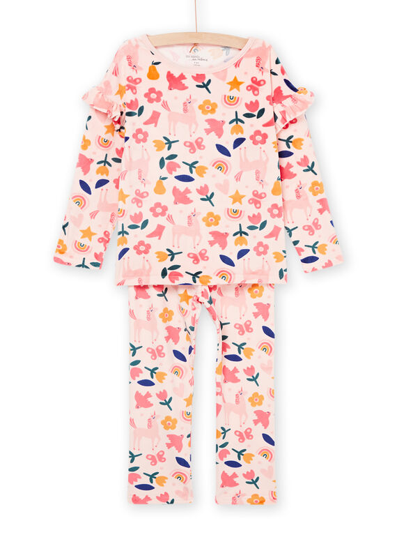 Pyjama T-shirt et pantalon en velours à imprimé fleuri PEFAPYJMAX / 22WH1137PYJD327