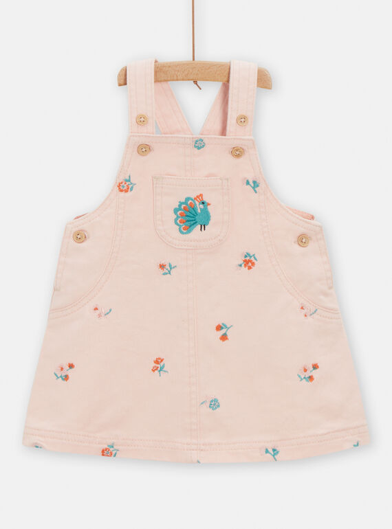 Robe en denim rose pour bébé fille TICOROB3 / 24SG09N3ROBD329