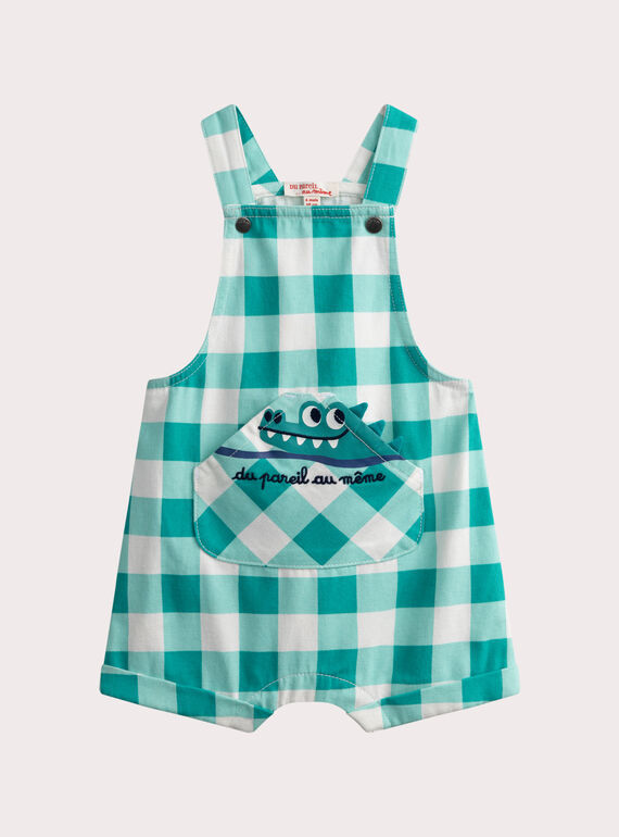 Salopette courte à carreaux  pour bébé garçon WUBOSAC1 / 25SG10R2SAC009
