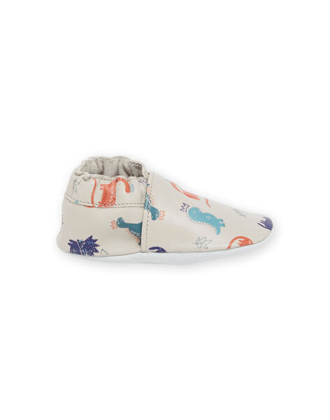 Chaussons en cuir souple à imprimé dinosaures PUCHOSDINO / 22XK3842D3SJ906