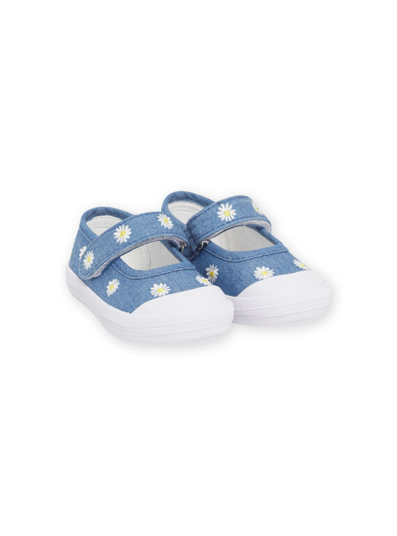 Salomés en toile denim brodées bébé fille NITOILDAISY / 22KK3792D17P269