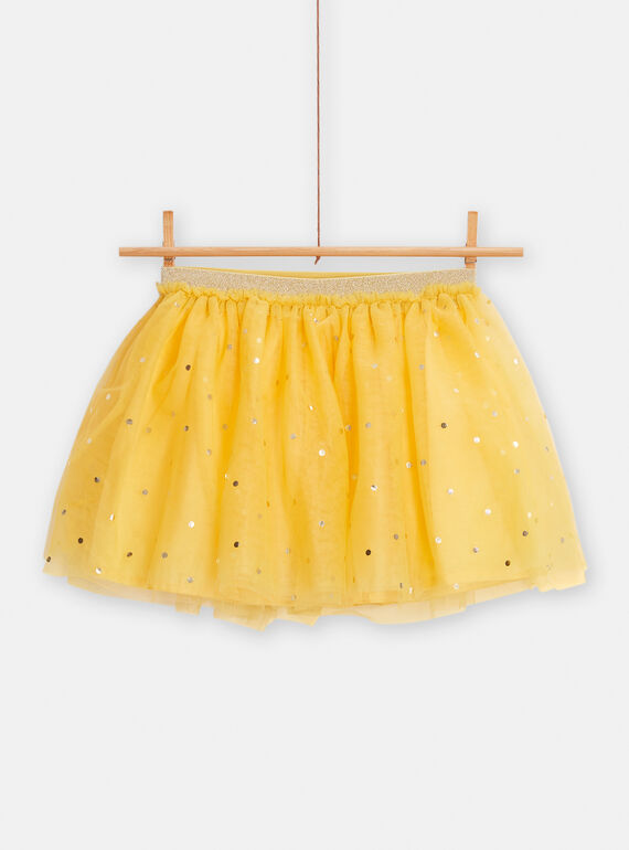 Jupe en tulle jaune à pois pour fille TAJAJUP / 24S90111JUP104