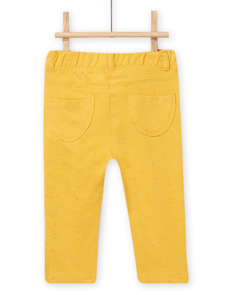 Pantalon jaune à pois et poches curs bébé fille NIJOPAN1 / 22SG0961PANB105