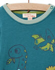 T-shirt bleu canard à motifs dinosaures bébé garçon NUGATEE3 / 22SG10O3TML714