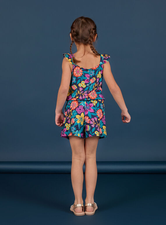 Combishort à fine bretelles volantée, imprimé floral LAMUMCOMB2 / 21S901Z1CBLC211