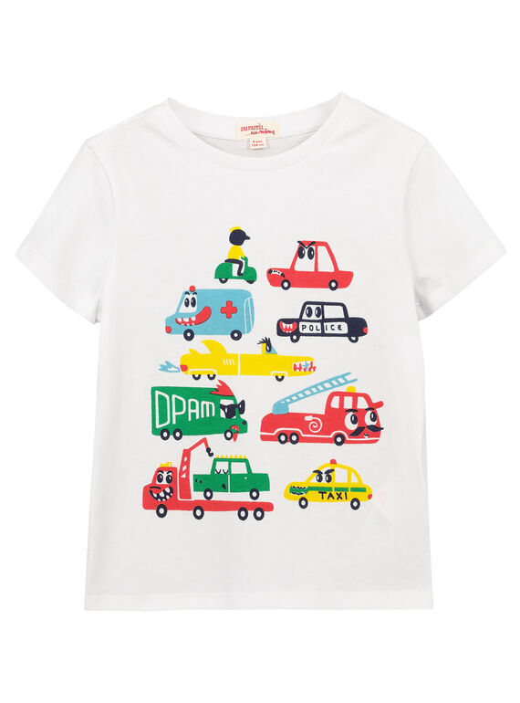 Tee-shirt blanc fantaisie garçon FOCOTI2 / 19S90282TMC000