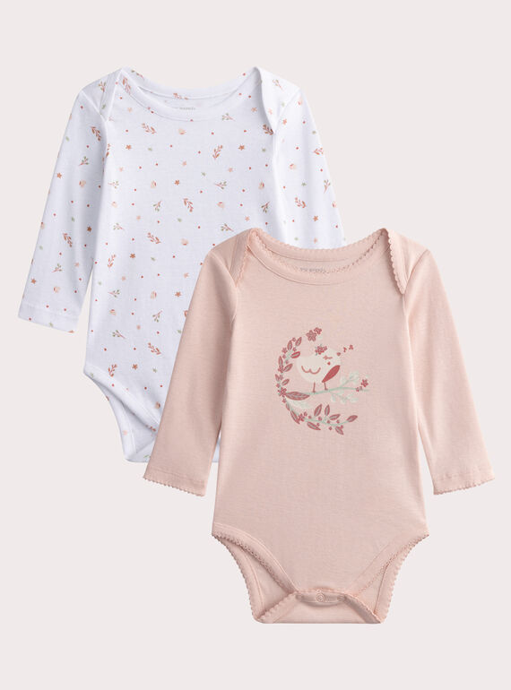 Body lingerie lot de 2 fleuris pour bébé fille  WEFIBODOIS / 25SH13C1BDL001