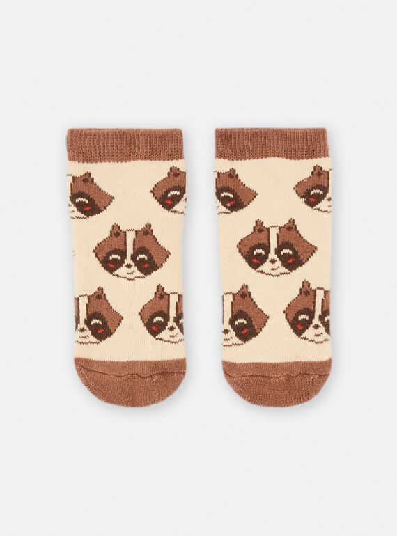 Chaussettes beige à motif raton laveur SYULOCHO1 / 23WI10N3SOQ009
