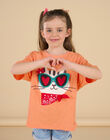 T-shirt orange à manches courtes à animation animalier - Mixte ROSPATI4 / 23S902P2TMCE413