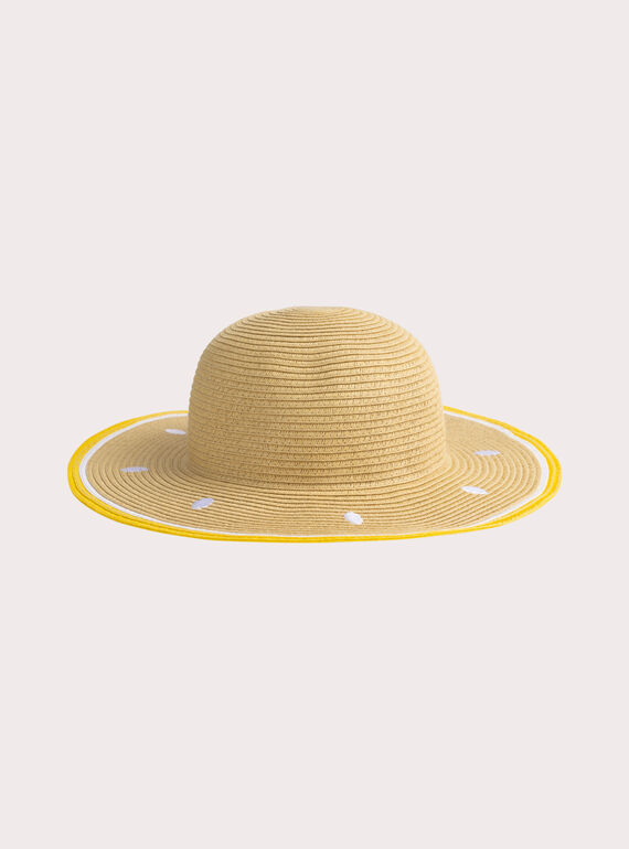 Chapeau de paille motif citron pour fille WYAJOHAT2 / 25SI01H2CHA009