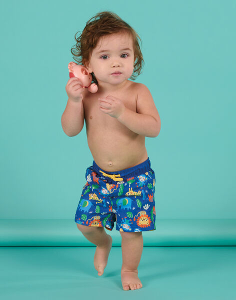 Short de bain bleu à imprimé animalier RYUMER1 / 23SI10RDMAIA002