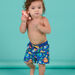 Short de bain bleu à imprimé animalier