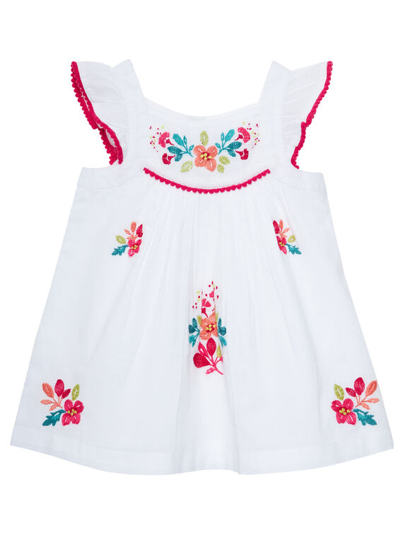 Robe brodée blanche bébé fille JIBOROB1 / 20SG09H1ROB000