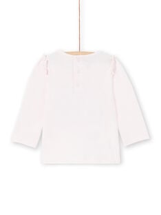 T-shirt manches longues rose lettrage Joli Colibri bébé fille MIKATEE / 21WG09I1TML632