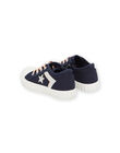 Basket à lacet et zip fille en toile bleue RATOILSTAR / 23KK3573D16070