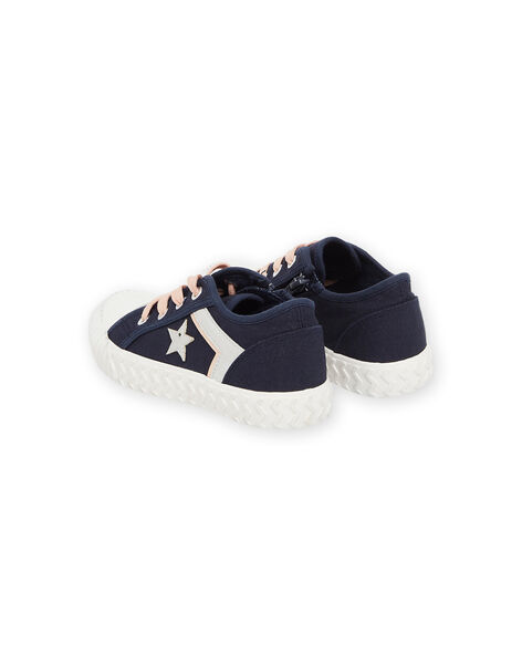 Basket à lacet et zip fille en toile bleue RATOILSTAR / 23KK3573D16070