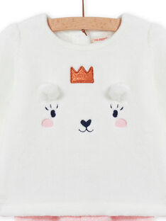 Ensemble pyjama en soft boa motif ourson bébé fille MEFIPYJOUR / 21WH1391PYJ001