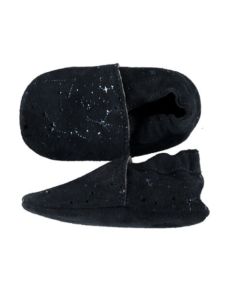 Chausson Cuir Souple Fantaisie Etoiles Bebe Fille Marine Chaussons Bebe Dpam