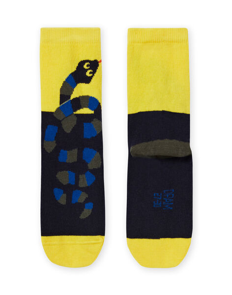 Chaussettes jaunes et noires à motif serpent enfant garçon MYOKACHO / 21WI02I2SOQ106