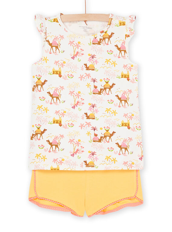 Pyjama écru et jaune à imprimé désert REFAPYJCAM / 23SH11H3PYJ001