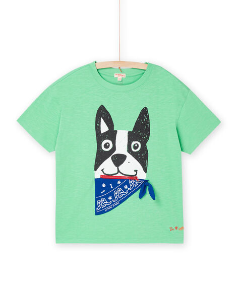 T-shirt vert à motif chien capsule spa - Mixte ROSPATI1 / 23S902P4TMCG624