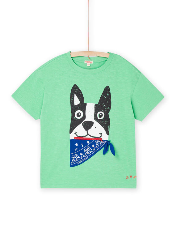 T-shirt vert à motif chien capsule spa - Mixte ROSPATI1 / 23S902P4TMCG624