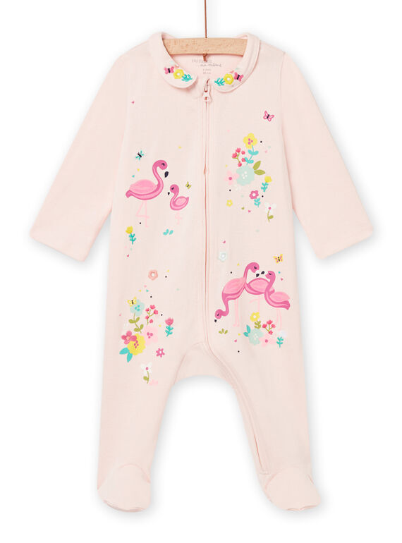 Grenouillère à motifs fleuris et flamands roses bébé fille NEFIGREFLAM / 22SH13G1GRE307