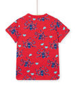 T-shirt manches courtes rouge enfant garçon NOFICTI3 / 22S902U4TMCF524