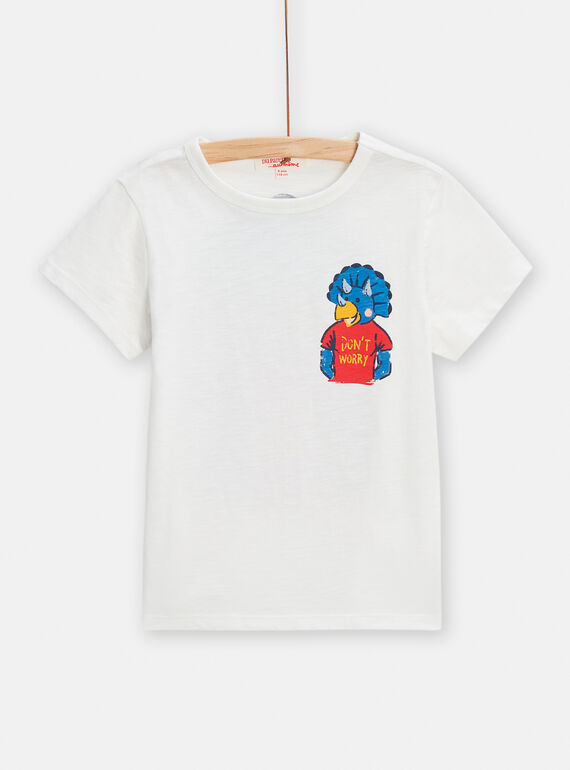 T-shirt écru imprimé triceratops pour garçon TOJOTI1 / 24S902B6TMC001