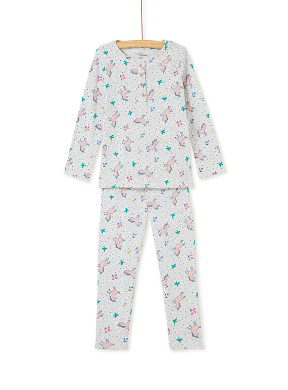 Pyjama enfant fille imprimé licornes KEFAPYJAOP / 20WH11I1PYJ904