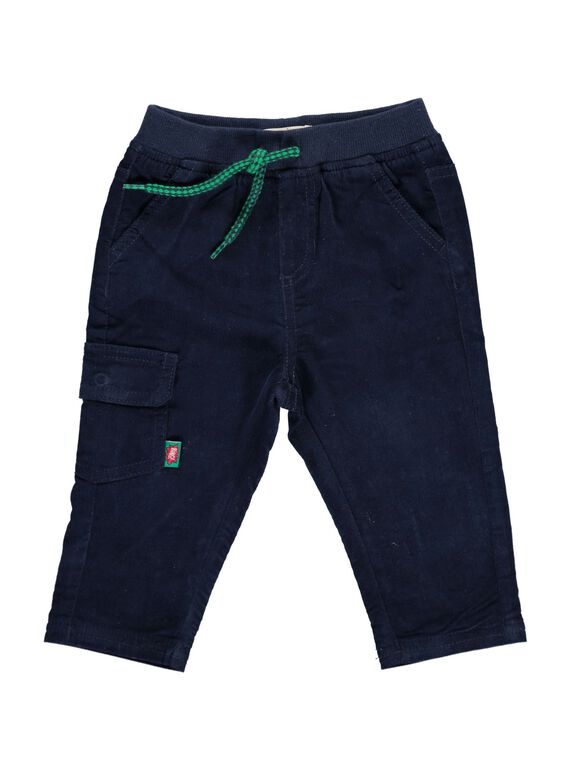 Pantalon en velours bleu marine bébé garçon DUJOPAN4 / 18WG1033PANC205